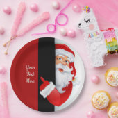 赤パーソナライズされた白サンタ ペーパープレート (パーティー)