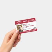 赤パーソナライズされた白サービスドッグ写真IDバッジ バッジ (手持ち)