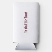 赤パーソナライズされた白ストライプ星空の米国国旗 スリム缶クーラー (裏面)