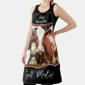 赤パーソナライズされた白ホルスタイングリルマスター エプロン (インサイチュ)