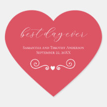 赤パーソナライズされた白最高のの日結婚前