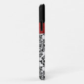 赤パーソナライズされた白黒ダマスクiPhone 11ケース Case-Mate iPhoneケース (裏面/右)