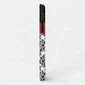 赤パーソナライズされた白黒ダマスクiPhone 11ケース Case-Mate iPhoneケース (裏面/左)