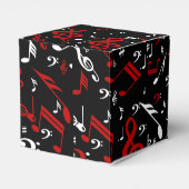 赤パーソナライズされた白・黒の楽譜 フェイバーボックス (裏面サイド)