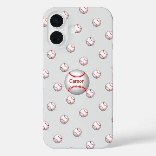 赤パーソナライズされた目の野球 Case-Mate iPhoneケース (裏面)