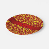 赤パーソナライズされた稲妻ボルト ペーパープレート (アングル)