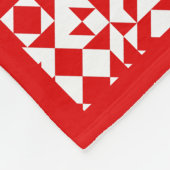 赤パーソナライズされた素朴クリスマス幾何学キルト フリースブランケット (角)