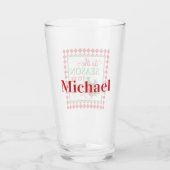 赤パーソナライズされた緑すてきクリスマスタイポグラフィ タンブラーグラス (裏面)