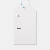 赤パーソナライズされた緑ポインセチア常緑樹 ギフトタグ (裏面)