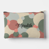 赤パーソナライズされた緑分子トイレタリーバッグ アクセサリーポーチ (裏面)