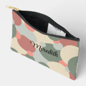 赤パーソナライズされた緑分子トイレタリーバッグ アクセサリーポーチ (見開き)