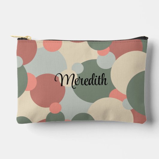 赤パーソナライズされた緑分子トイレタリーバッグ アクセサリーポーチ (正面)
