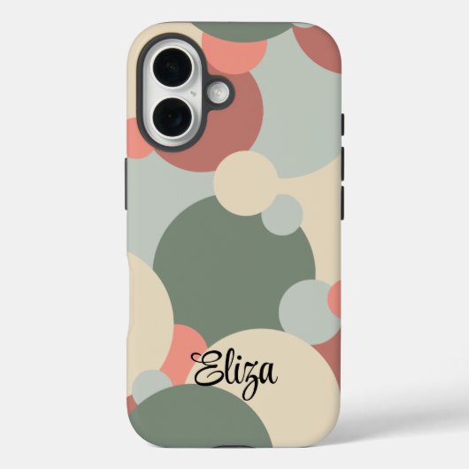 赤パーソナライズされた緑分子iPhoneケース Case-Mate iPhoneケース (裏面)