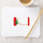 赤パーソナライズされた緑金ゴールドクリスマスツリーラベル ラベル (インサイチュ)