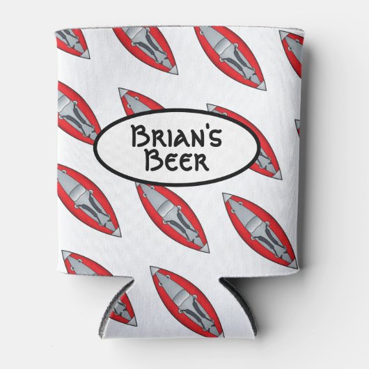 赤パーソナライズされた膨脹可能なカヤック 缶クーラー (正面)