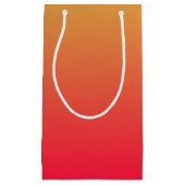 赤パーソナライズされた色と黄グラデーション色 スモールペーパーバッグ (正面)