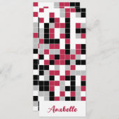 赤パーソナライズされた色の幾何学的ブックマーク (正面/裏面)