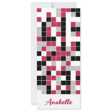 赤パーソナライズされた色の幾何学的ブックマーク