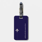 赤パーソナライズされた色飛行機 ラゲッジタグ (裏面縦)