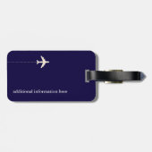 赤パーソナライズされた色飛行機 ラゲッジタグ (裏面横)