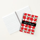 赤パーソナライズされた花花柄 ノートブック (内部)