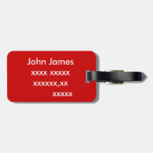 赤パーソナライズされた芽球 ラゲッジタグ (裏面横)