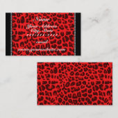 赤パーソナライズされた豹の模様 名刺 (正面/裏面)