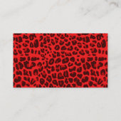赤パーソナライズされた豹の模様 名刺 (裏面)