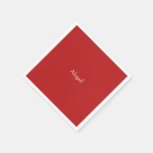 赤パーソナライズされた赤シャワー スタンダードカクテルナプキン (角)