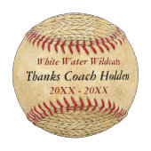 赤パーソナライズされた野球コーチ 野球ボール (正面)