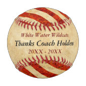 赤パーソナライズされた野球コーチ 野球ボール (正面)