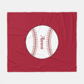 赤パーソナライズされた野球毛布ギフト フリースブランケット (正面(横))