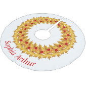 赤パーソナライズされた金ゴールド離れリース ブラッシュドポリエステルツリースカート (アングル)