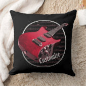 赤パーソナライズされた電気ギター クッション (ブランケット)