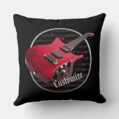 赤パーソナライズされた電気ギター クッション (裏面)