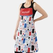 赤パーソナライズされた電気技師エプロン エプロン (インサイチュ)