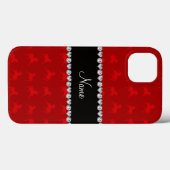 赤パーソナライズされた馬の模様 Case-Mate iPhoneケース (裏面 (横))