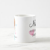 赤パーソナライズされた髪NICUナースとベビー コーヒーマグカップ (中央)