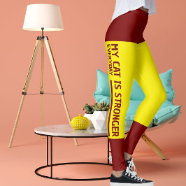 赤パーソナライズされた鮮やかな黄色のストライプレトロ レギンス