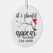 赤パーソナライズされた鳥記念写真クリスマス セラミックオーナメント (右)