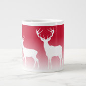 赤パーソナライズされた鹿 ジャンボコーヒーマグカップ (正面)
