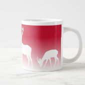 赤パーソナライズされた鹿 ジャンボコーヒーマグカップ (右)
