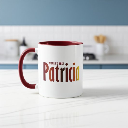 赤パーソナライズされた黄の色相の「パトリシア」 マグカップ