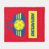 赤パーソナライズされた黄色のスポーツプレイヤーPickleball フリースブランケット (正面(横))