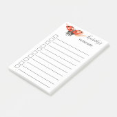 赤パーソナライズされた黒のLadybug To-Doリスト ポストイット (アングル)