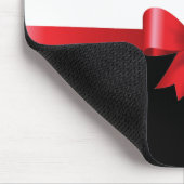 赤パーソナライズされた黒はっきりしたストライプ弓 マウスパッド (コーナー)