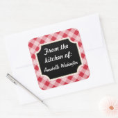 赤パーソナライズされた黒キッチンシール スクエアシール (封筒)
