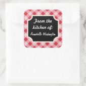 赤パーソナライズされた黒キッチンシール スクエアシール (バッグ)