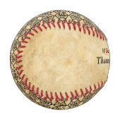 赤パーソナライズされた黒野球監督 野球ボール (正面左)