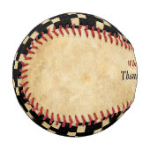 赤パーソナライズされた黒野球監督 野球ボール (正面左)